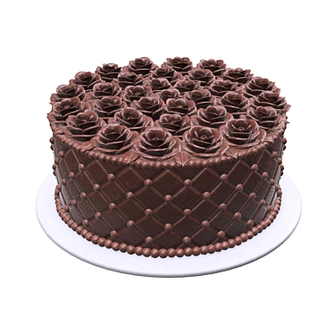 Decadent Chocolate Cake 3D model image 1 