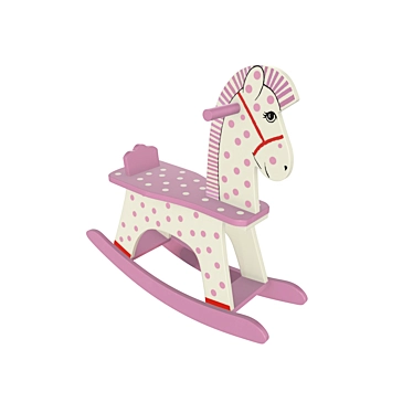 Wooden Rocking Horse Toy: Timeless Joy 3D model image 1 