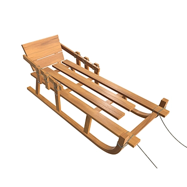 Premium Wooden Sledge: PBR Textures & V-Ray Renders 3D model image 1 