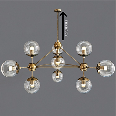 Modern Tracey Ceiling Lamp | Adjustable Hanging Rod | 38" Diameter | 20" Height 3D model image 1 