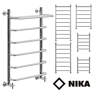 Title: OM Heated Towel Rail in Nickel Finish (L90) 3D model image 1 