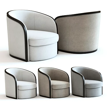 Trendy Toby Armchair: 3D Model with 3 Colors 3D model image 1 