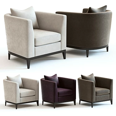 Sleek Linnell Armchair: 3D Model 3D model image 1 