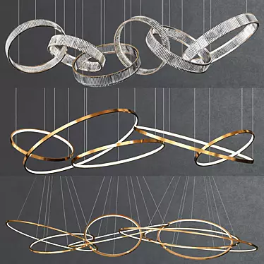 Elegant Ring Chandelier Collection 3D model image 1 