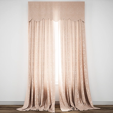 Elegant Lace Curtain Design 3D model image 1 