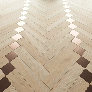 Bleached Oak Chevron Parquet 3D model image 1 