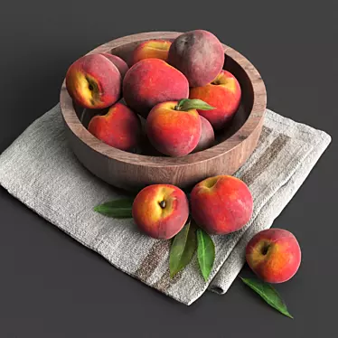 Exquisite Fruit Bowl with Tea Towel 3D model image 1 