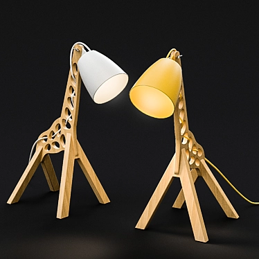 Giraffe-inspired Acacia Lamp 3D model image 1 