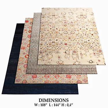 Floral Rugs Collection 3D model image 1 