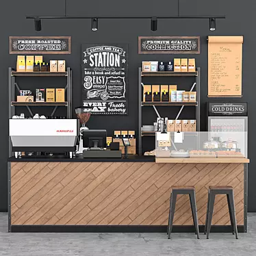 Caffeine Haven - Complete Coffee Bar 3D model image 1 