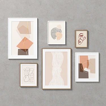 Stylish Frame Set: 6-Piece Gallery Wall 3D model image 1 