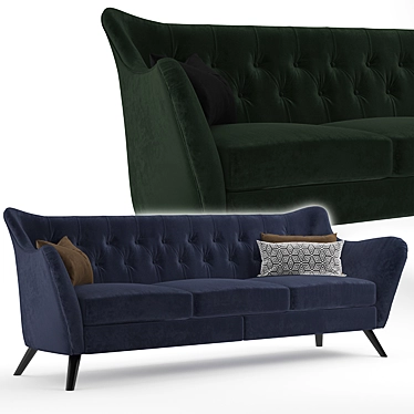 Stylish Flyme Sofa: Blue & Green 3D model image 1 