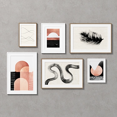 6-Piece Frame Gallery: Stylish Wall Decor 3D model image 1 