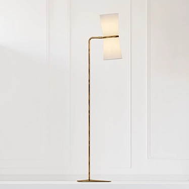 Elegant Clarkson Brass Floor Lamp 3D model image 1 