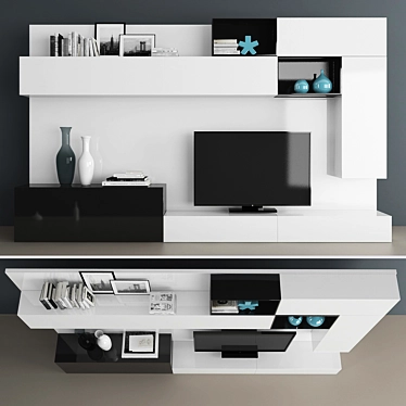 Modern TV Stand Set with Storage 3D model image 1 