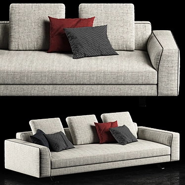 Contemporary Burton Sofa by Busnelli 3D model image 1 