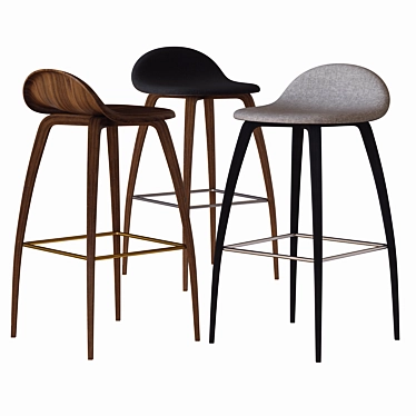 Sophisticated GUBI Bar Chair 3D model image 1 