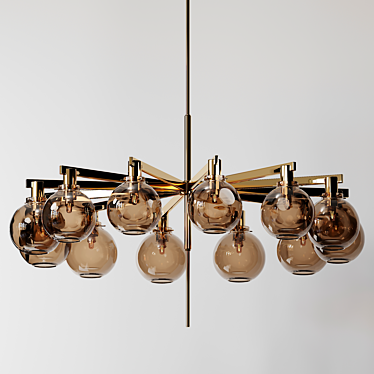 Elegant Hans-Agne Jakobsson Brass Ceiling Lamp 3D model image 1 