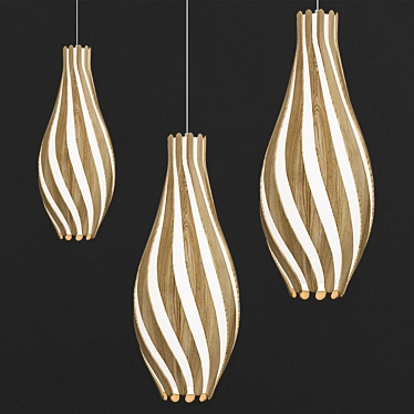 Elegant Swish Pendant Light 3D model image 1 