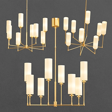 Elegant Ziyi 8 Light Chandelier 3D model image 1 