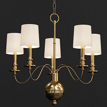 Hudson Valley Cohasset Chandelier: Aged Brass Elegance 3D model image 1 