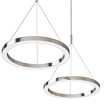 Sleek Circolo Tris Pendant Light 3D model image 1 