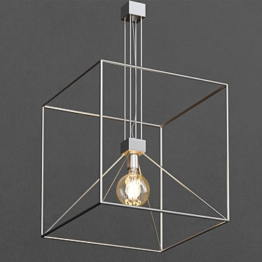 CUBO REFLEX: Modern Metal Pendant Lamp 3D model image 1 