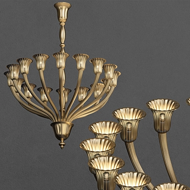 Elegant Art Deco Chandelier 3D model image 1 