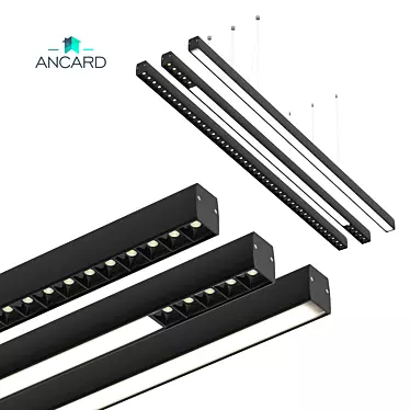 Sleek Linear Pendant Light 3D model image 1 