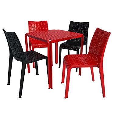 Braided Plastic Outdoor Furniture 3D model image 1 