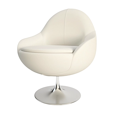 Modern Leather Swivel Armchair 3D model image 1 