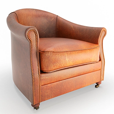 Antique Vintage Leather Armchair 3D model image 1 