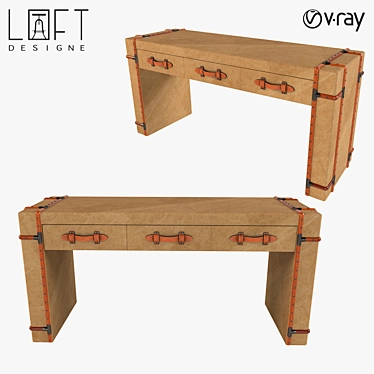 LoftDesign 6450 Wooden Table 3D model image 1 