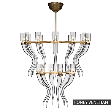 Honey Murano Glass Chandelier 3D model image 1 