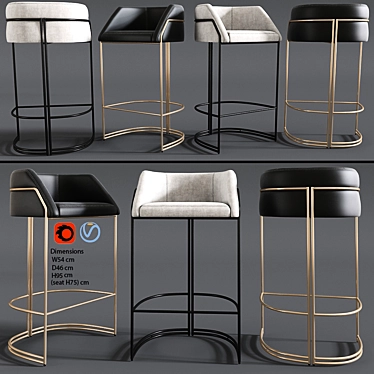 Revolutionize Your Space with the Deja Vu Bar Stool! 3D model image 1 