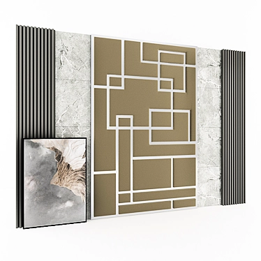 Modern 3D Wall Panel 3D model image 1 