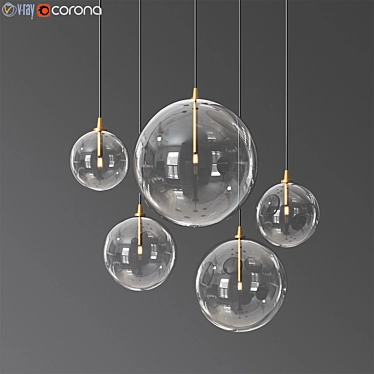 Sleek Glass Globe Pendant 3D model image 1 