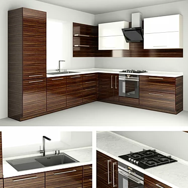 Modern SMART Kitchen Set 3D model image 1 