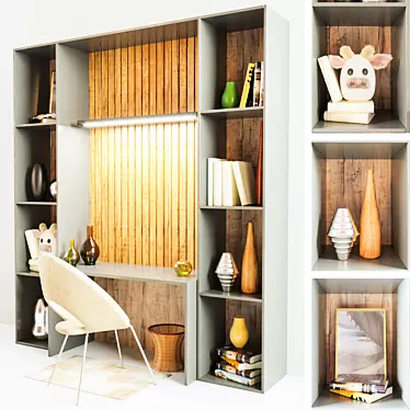 Versatile Bedroom Library: Space-Saving Shelf 3D model image 1 