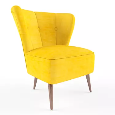 Midcentury Accent Chair with Angled Back 3D model image 1 