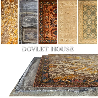 DOVLET HOUSE Carpets 5pc Set 3D model image 1 