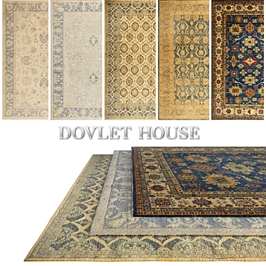 Luxury Sherpa Wool Carpets - 5 Piece Set (Part 403) 3D model image 1 