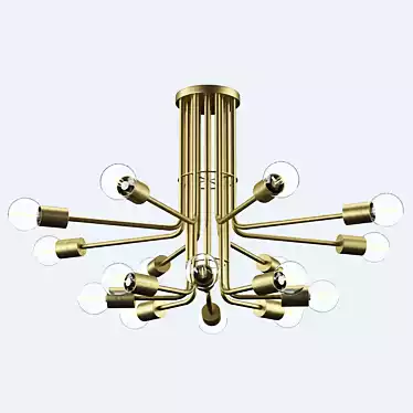 IL Fanale 2017 Chandelier: Golden Metal Luxury Lighting 3D model image 1 