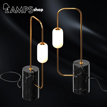 Elegant Marble Table Light 3D model image 1 