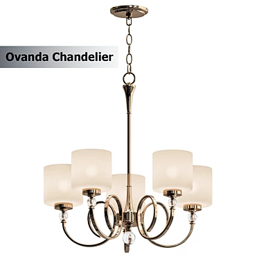 Elegant Ovanda Brass Chandelier 3D model image 1 