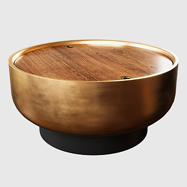 Sleek Drum Coffee Table 3D model image 1 