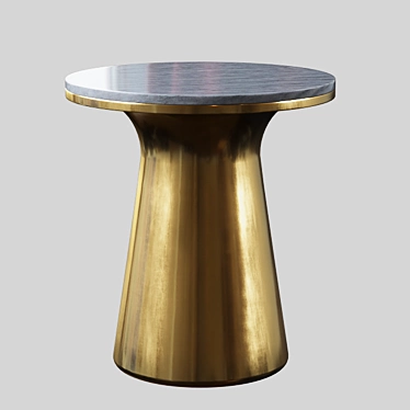 Elegant Marble Pedestal Side Table 3D model image 1 