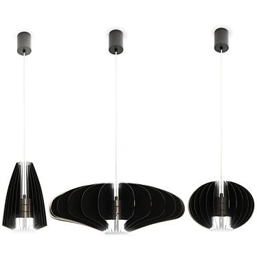 Blume Black Pendant Set: Modern 3D Lighting 3D model image 1 