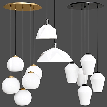 Elegant Pendant Chandeliers 3D model image 1 