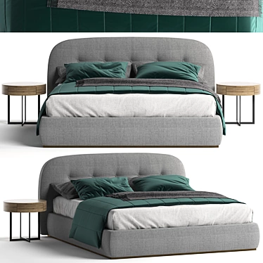 Sophie Contemporary Upholstered Bed 3D model image 1 